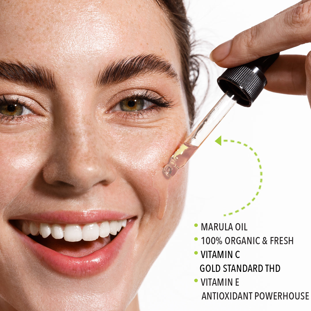 Marula  Vitamin C Face Oil | Freshly Made | Vitamin C THD Supercharged | Organic