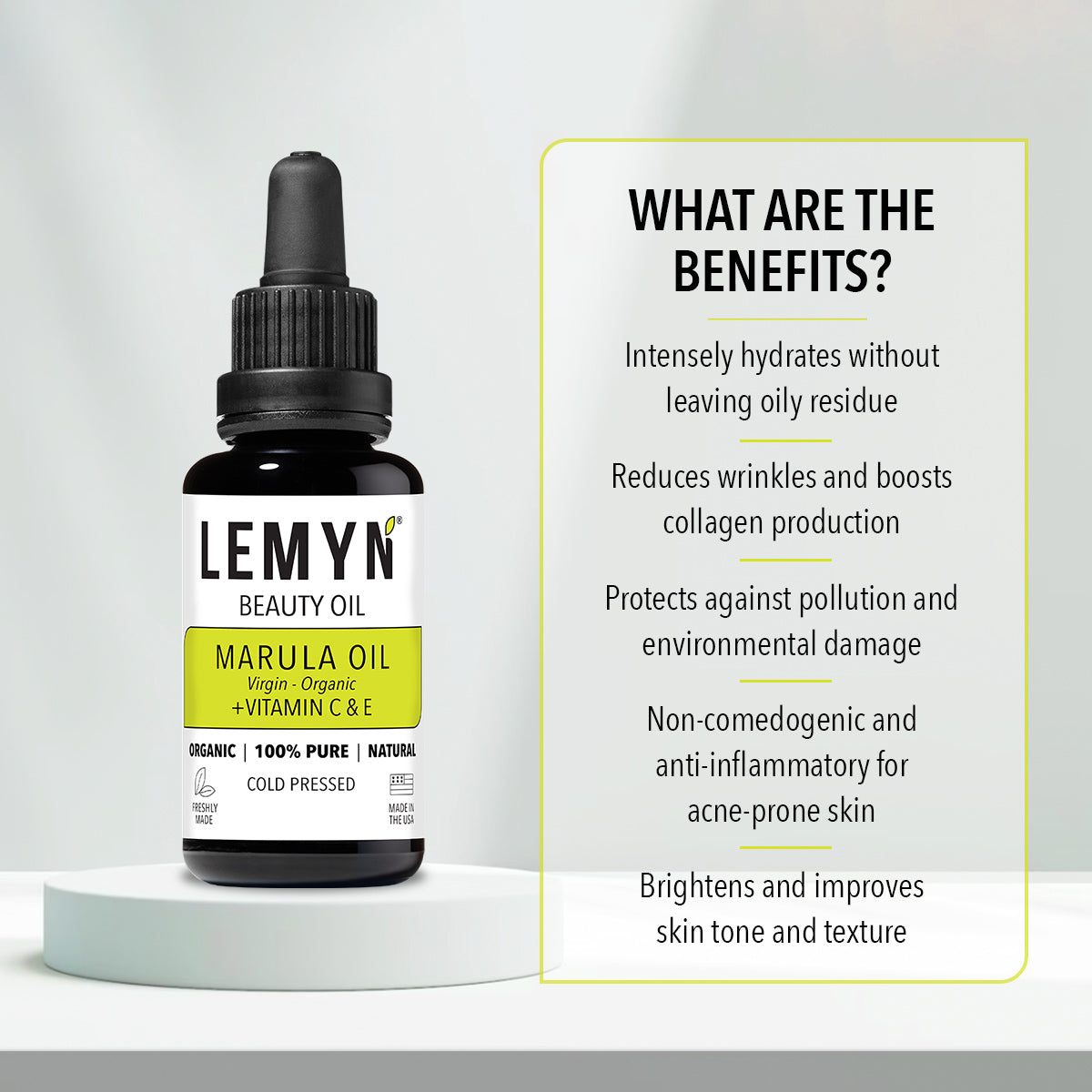 Marula  Vitamin C Face Oil | Freshly Made | Vitamin C THD Supercharged | Organic