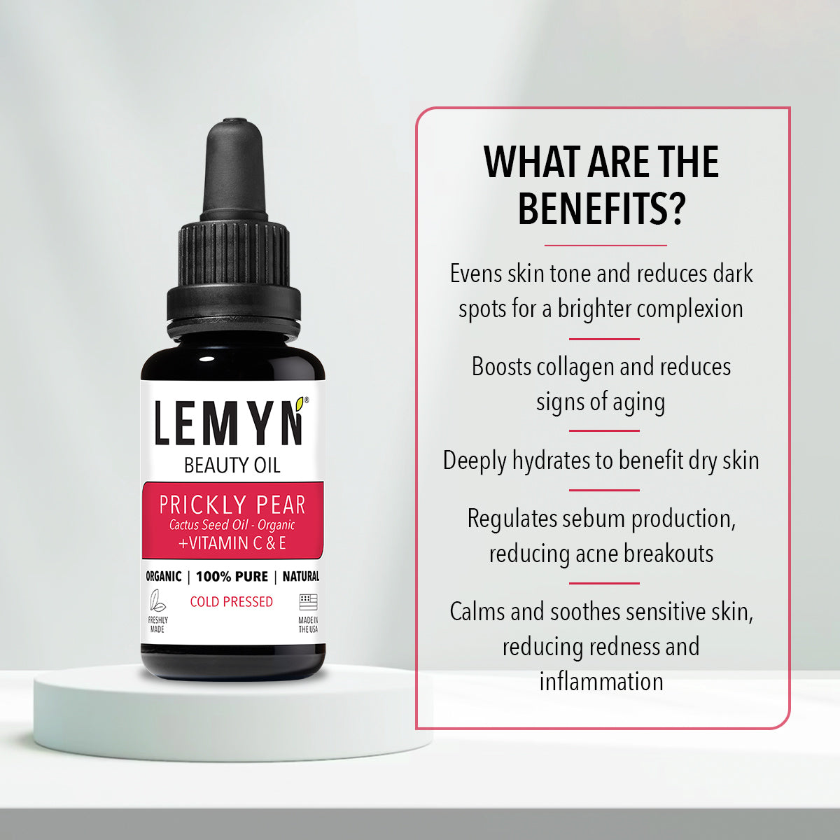 Prickly Pear Vitamin C Face Oil | Freshly Made | Vitamin C THD Supercharged | Organic