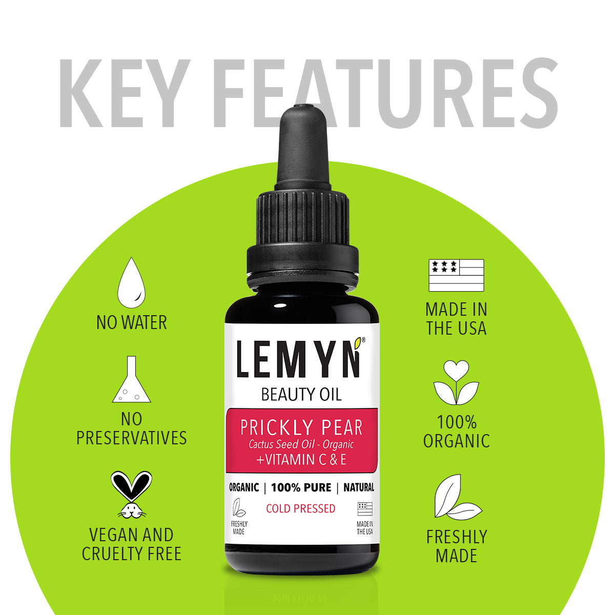 Prickly Pear Vitamin C Face Oil | Freshly Made | Vitamin C THD Supercharged | Organic
